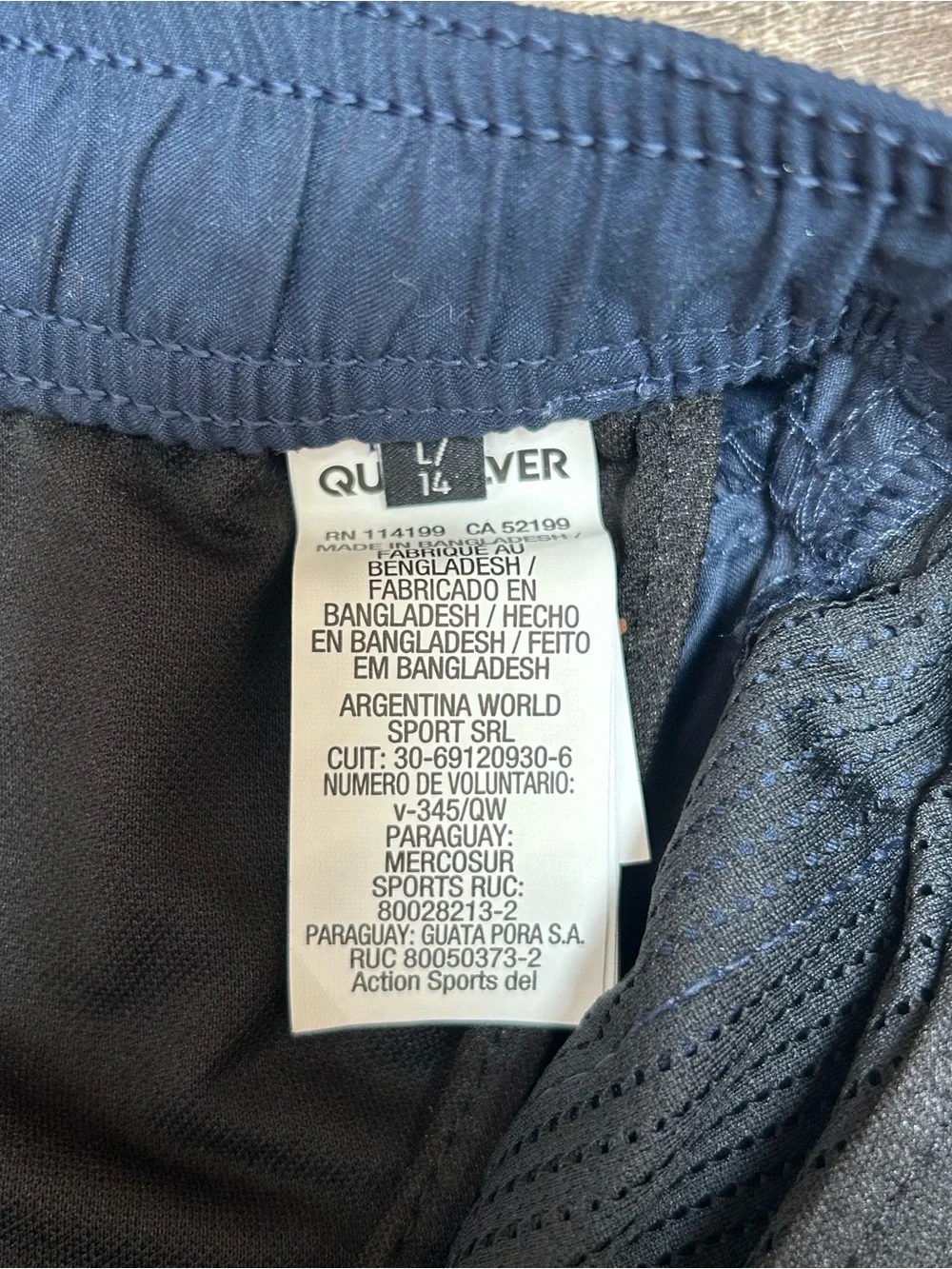 Quiksilver Boy’s Navy Blue Elastic Waist Swim Trunks